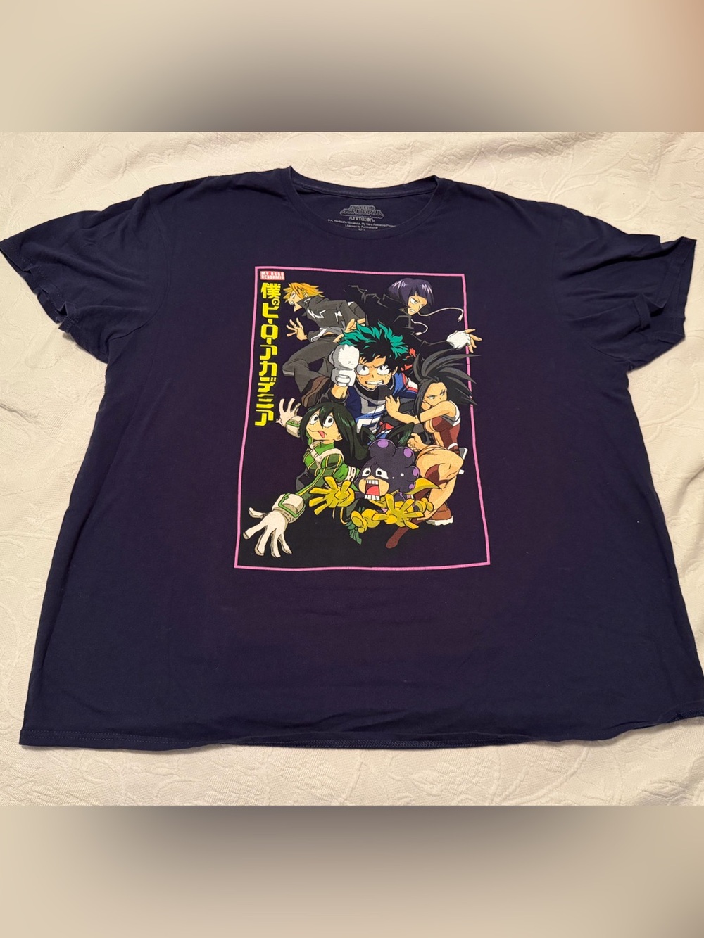 My Hero Academia Anime Graphic Short Sleeve T-shirt Size XL Purple 100% Cotton